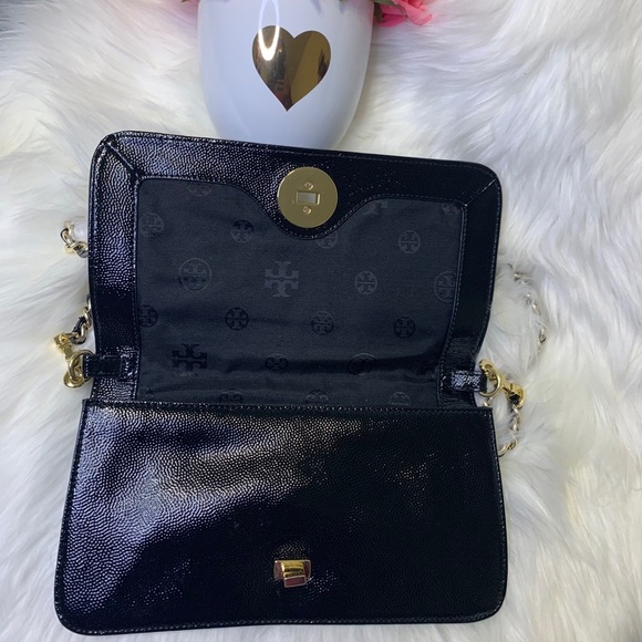 ✨Tory Burch Adalyn Crossbody Turnlock Black Clutch - Picture 5 of 15